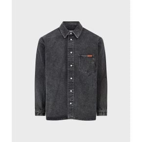 (M) 데님 오버셔츠 블랙 워시 DENIM OVERSHIRT BLACK WASHGAFFER TAPE