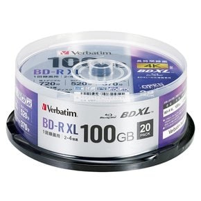 Verbatim 1회 녹화용 블루레이 디스크 BD-R XL 100GB 20장