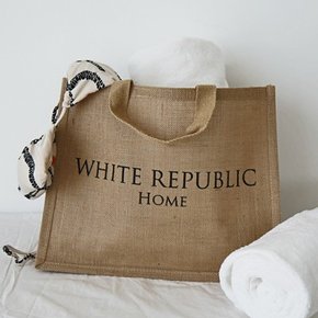 White Republic Jute Bag