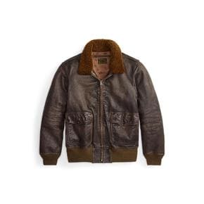 시얼링 칼라 레더 플라이트 재킷(MNRROTW16020195200)