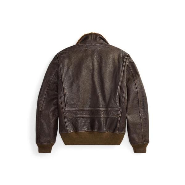 시얼링 칼라 레더 플라이트 재킷(MNRROTW16020195200)