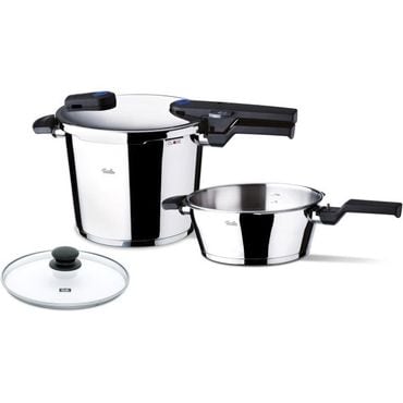  일본 휘슬러 프라이팬 Fissler 비타퀵 6L 3.5L세트 [압력솥 IH 지원 유리 뚜껑  레시피 북 포함]