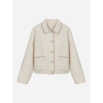 써스데이아일랜드 조개자수 트위드 점퍼_T262MJP132W