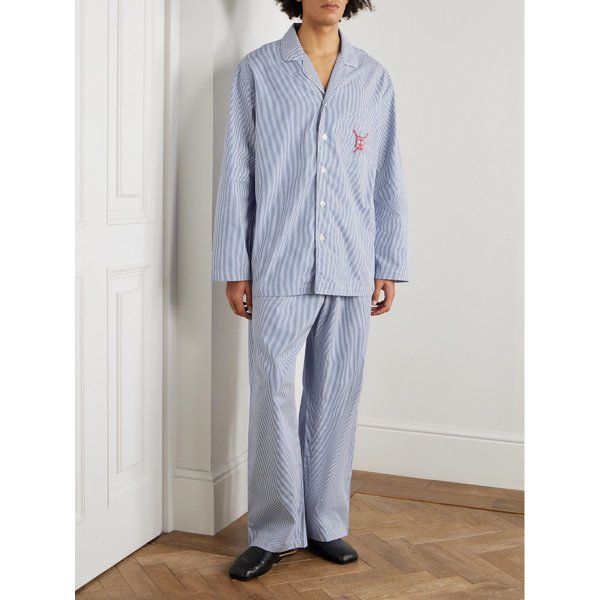 가이아 캐시미어 스트라이프 코튼 파자마 세트 46376663162977050