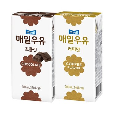 매일 멸균우유 초코맛+커피맛 200ml 24팩 총48팩 _P308880642