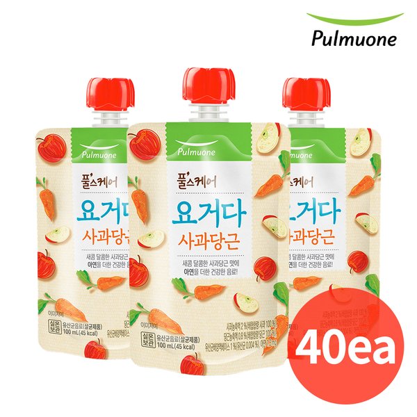 풀스케어 요거다 사과당근 100ml X40개 유산균 식이섬유 어린이 음료