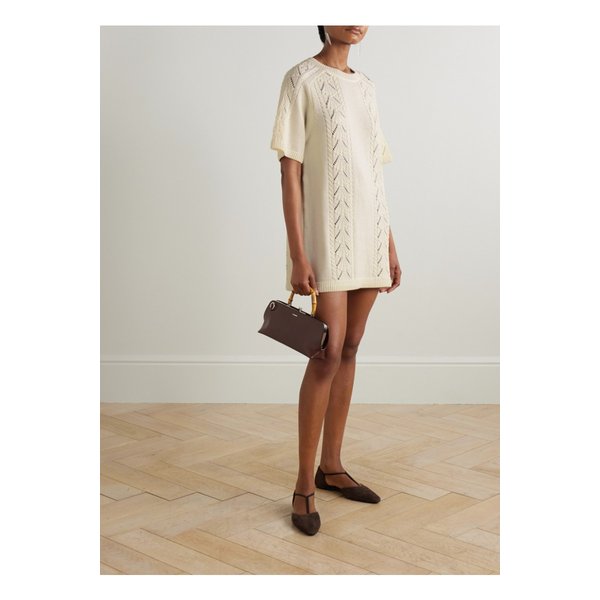 루루 드 시종 아르망 케이블 포인텔 니트 코튼 미니 드레스 아이보리 46376663162837337