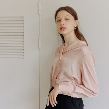 YUPPE SILKY COLLAR SHIRT_PINK