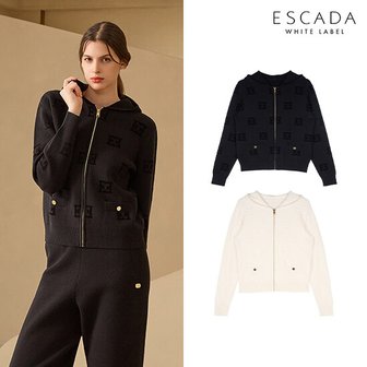 에스까다 25FW 자카드 후드 니트 자켓