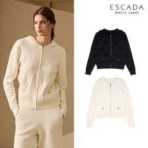 25FW 자카드 후드 니트 자켓