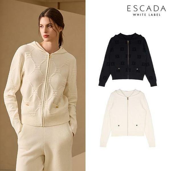 25FW 자카드 후드 니트 자켓