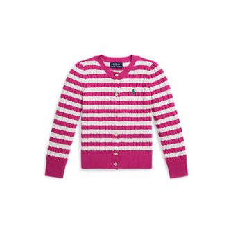폴로 랄프 로렌 폴로 키즈 여아 2-6세 스트라이프 미니 케이블 코튼 카디건(CWPOSWER6820582650)