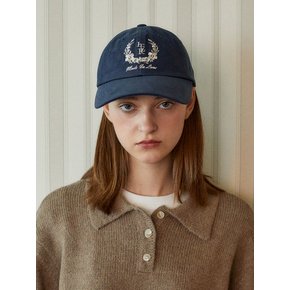 Washed Color Crown Logo Ball Cap_Navy