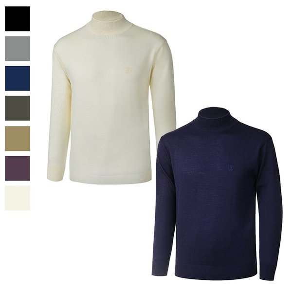 남자 국산 고급 울 반폴라 긴팔 니트티 GL-KN-21