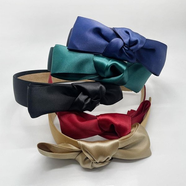 [옷자락] 여성 러블리 리본 새틴 포인트 헤어밴드 머리띠