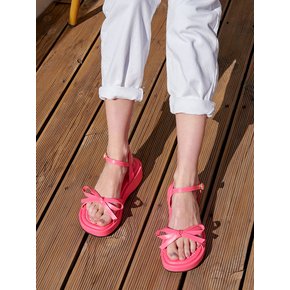 Bee Bee Ribbon Platform Sandals - Spicy Pink