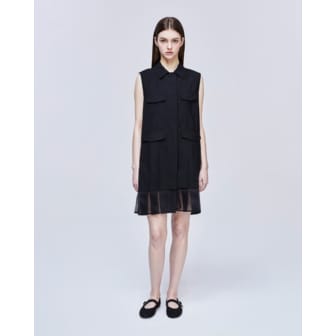 송지오 [파주점] [송지오우먼]레이어드 플리츠 원피스 블랙  WH2OP311BK