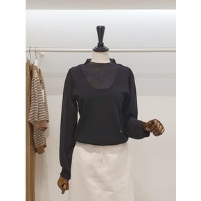 [파주점] 쥬크 주크 넥라인 시스루 배색 니트 V253KSK914