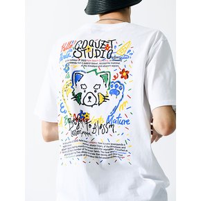 [UNISEX] CRAYON GRAFFITI FACE T WHITE