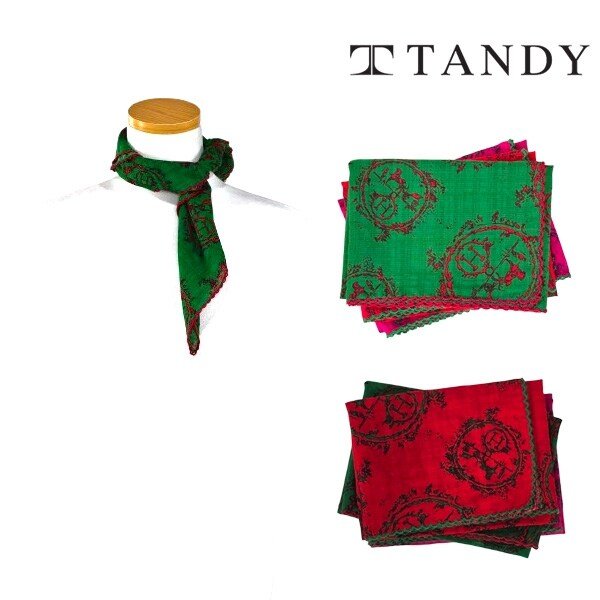 TANDY H 써클 레이스 손수건 스카프