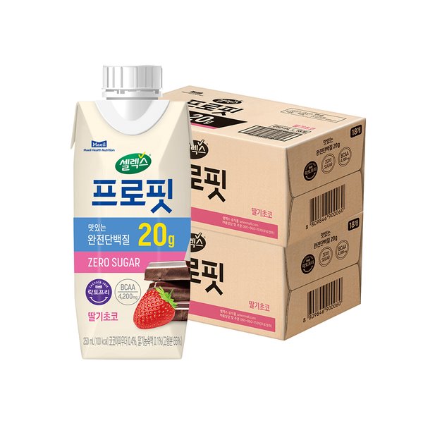 [본사직영] [NEW] 프로핏 프로틴 드링크 딸기초코 2박스 (250ML x 36입)
