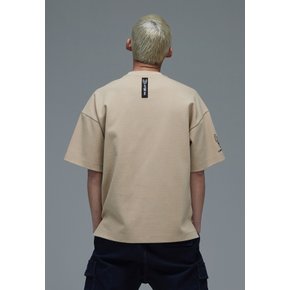 포켓 심플 레터링 반팔티셔츠 LW215TS412 BEIGE