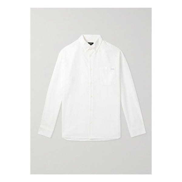 마테오 로고 자수 코튼 옥스포드 셔츠 화이트 1647597352432984