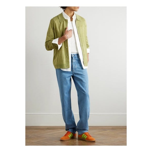 마테오 로고 자수 코튼 옥스포드 셔츠 화이트 1647597352432984