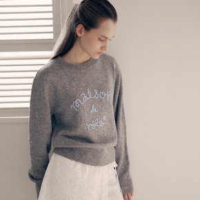 MAISON DE ROLA EMBROIDERY KNIT GRAY