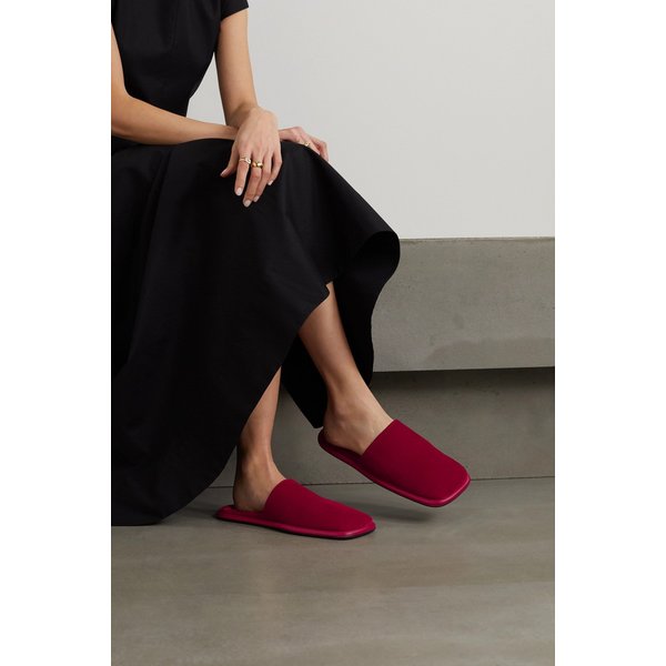 케이트 모나코 가죽 트리밍 벨벳 슬라이더 레드 13452677152457877