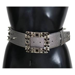 4841483 Dolce  Gabbana Stunning Leather Crystal-Studded Womens Belt