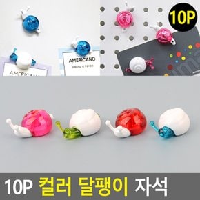 10P 컬러 달팽이 자석 냉장고자석 자석 메모홀더 메모판자석 명함자석 캐릭터자석 다이소