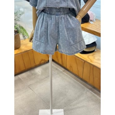 레코브 프린트 데님 숏팬츠(LC31E5DT501X)