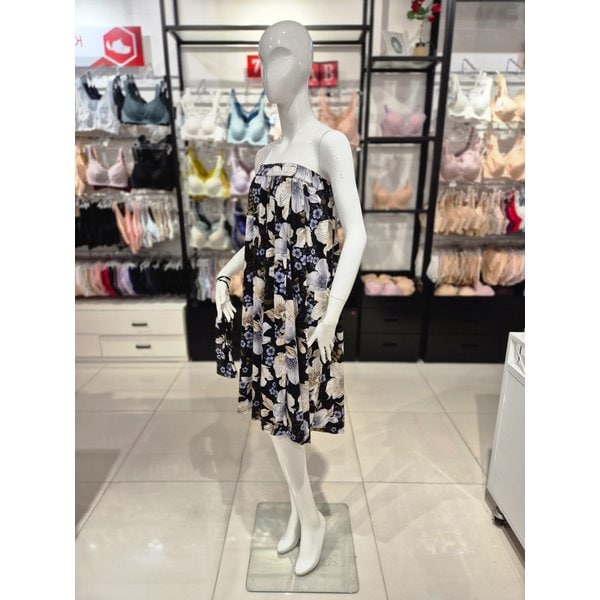 [시흥점] S 와코루) 수입 폴리스판 큰꽃나염 골프가운 WPA356WL-BK