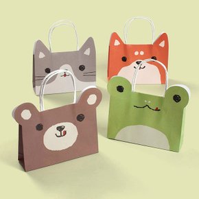 귀여운 애니멀 캐릭터 종이 쇼핑백 미니 종이백 10P
