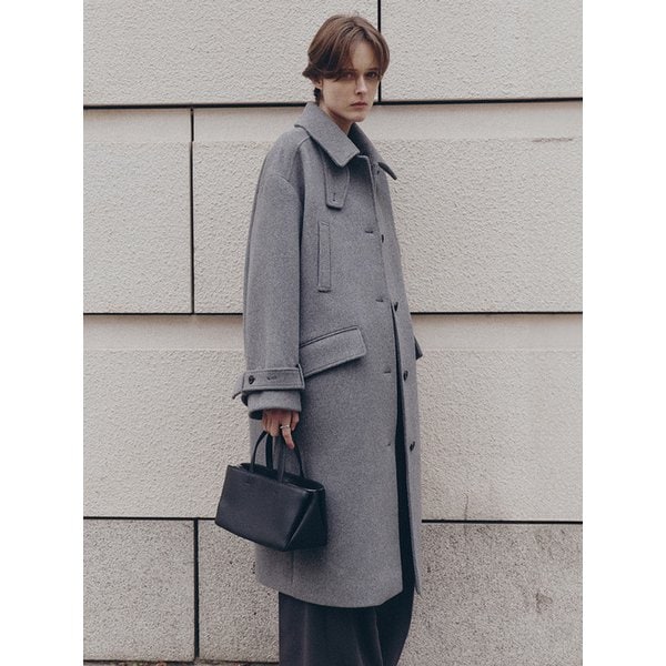 캐시미어 오버사이즈 롱 코트_MELANGE GREY