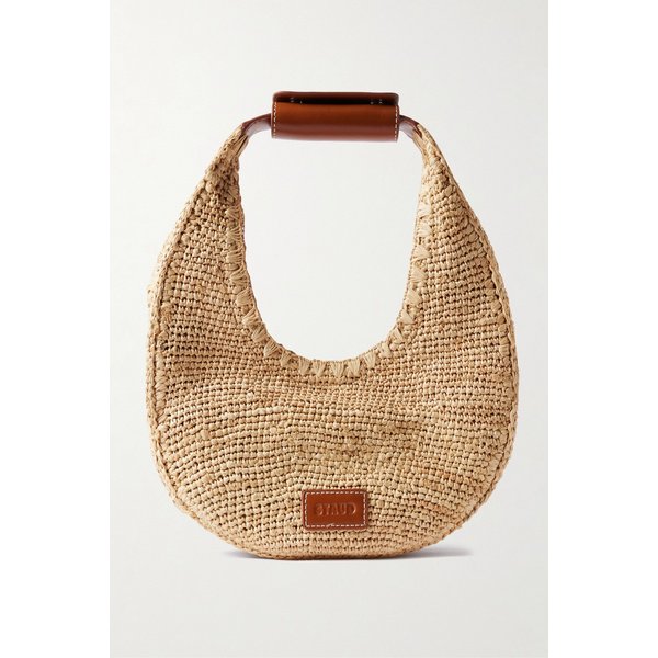 스타우드 문 가죽 트리밍 라피아 토트백 46376663163027437