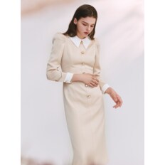 Laura / Collar Color Combination Dress