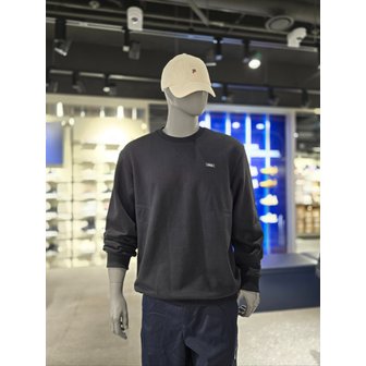 휠라 [파주점] 공용 베이직 스몰로고 기모 맨투맨  (FS2POG4101U-BLK)