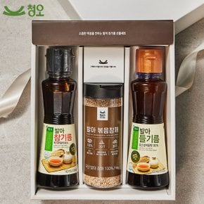 [9/12 오전8시 결제 건까지 명절전배송][청오]국산 참기름 세트 3호(발아참기름 160ml+발아들기름160ml+발아볶음참깨110g)