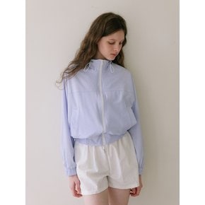 Stripe Seersucker Blouson - Sky blue