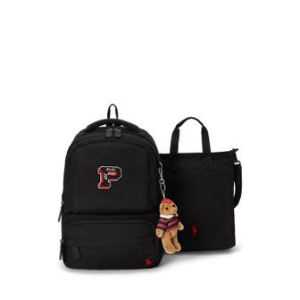 폴로 랄프 로렌 폴로 키즈 남아 8-18세 레터 백팩 앤 슈즈 백 세트(CWPOACCY9P20118001)