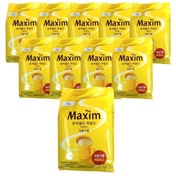 확대된 대표 맥심 모카골드 마일드 커피믹스 자판기용 1kg x 10개(1)