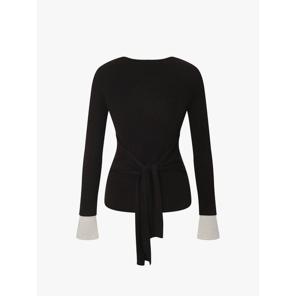 콘트라스트 브이넥 니트 가디건 EMQ1KCD210