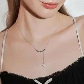 [sv925] heart Y drop necklace