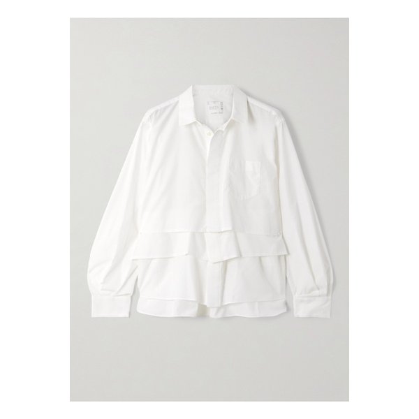 레이어드 포플린 셔츠 오프 화이트 46376663162908256