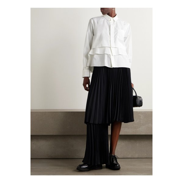 레이어드 포플린 셔츠 오프 화이트 46376663162908256