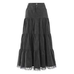 GLOW SKIRT IN BLACK(셔링 롱 스커트)