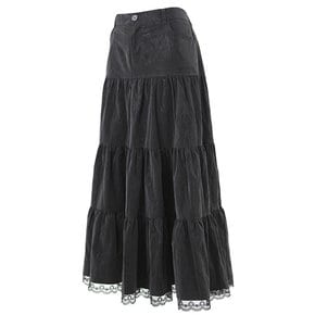 GLOW SKIRT IN BLACK(셔링 롱 스커트)