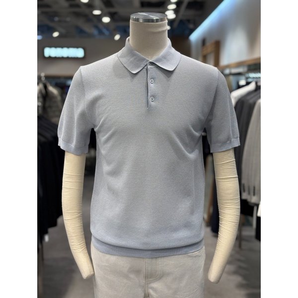 [파주점] 남성 S/S 라이트블루 반팔 카라 니트 RRBMKT61A